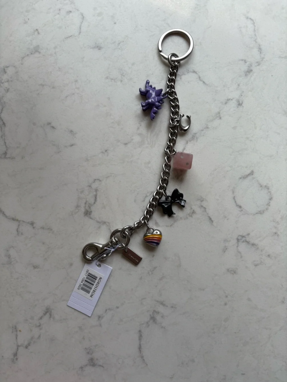 Coach Charm Keyring with Colorful Charms Bag Charm Chain